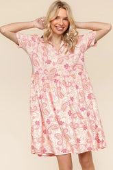 Haptics Fit and Flare Paisley Print Knit Dress OutfitFlow